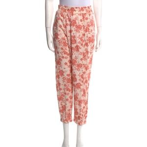 MISA Los Angeles Toile Floral Linen Cotton Blend Cropped Resort Pants XS Garden
